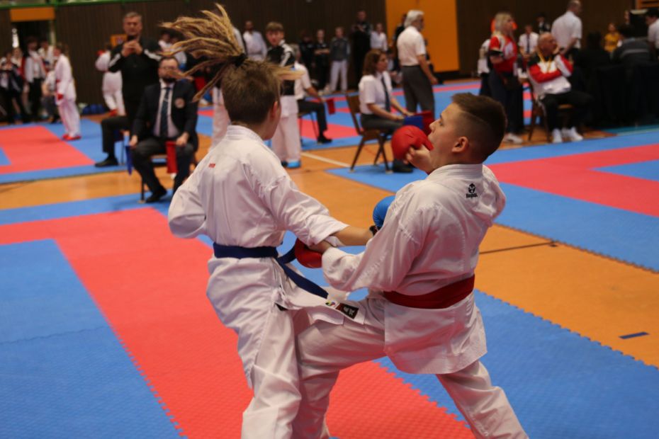 Rechts: Kiril Chnykin: Kumite    Bild: HFK