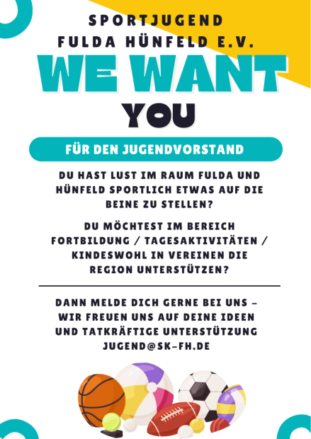 We want you    Bild: Stina Knittel - Sportjugend Fulda-Hünfeld