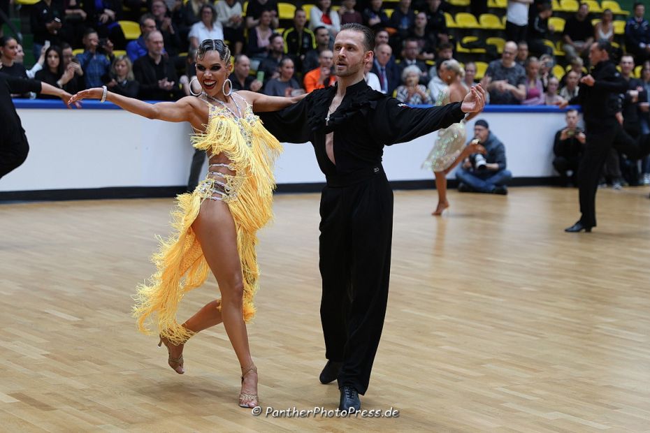 Platz vier im WDSF International Open Latin für Vitalii Zakharov und Tabea Louisa Thaler (TC Blau-Orange Wiesbaden)    Bild: Robert Panther (www.PantherPhotoPress.de)