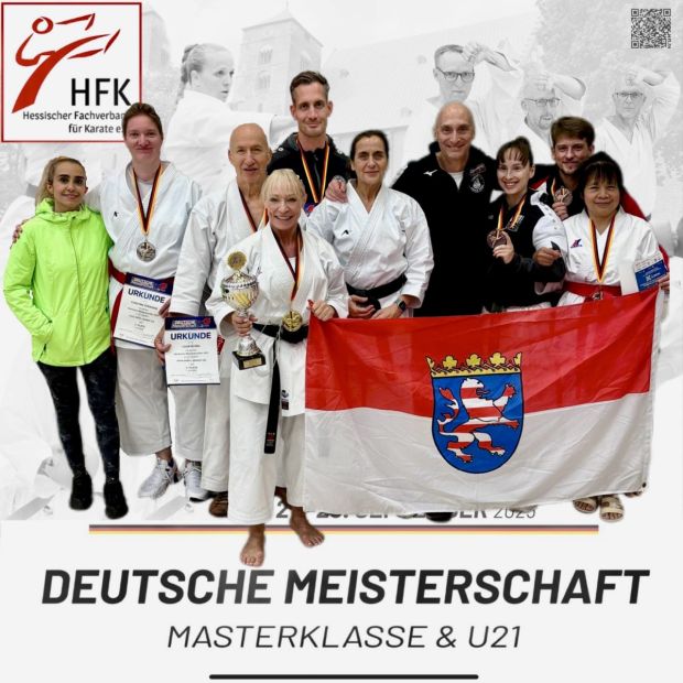 Hessens Masterklasse Team auf der Dt. Meisterschaft 2025 in Verden    Bild: Martina Bier und Viktor Ridiger für den HFK