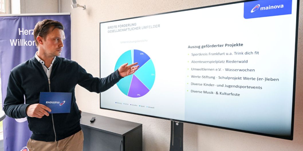 Christoph Schäfer berichtete über das Engagement der Mainova AG. Bild: Florian Wiegand