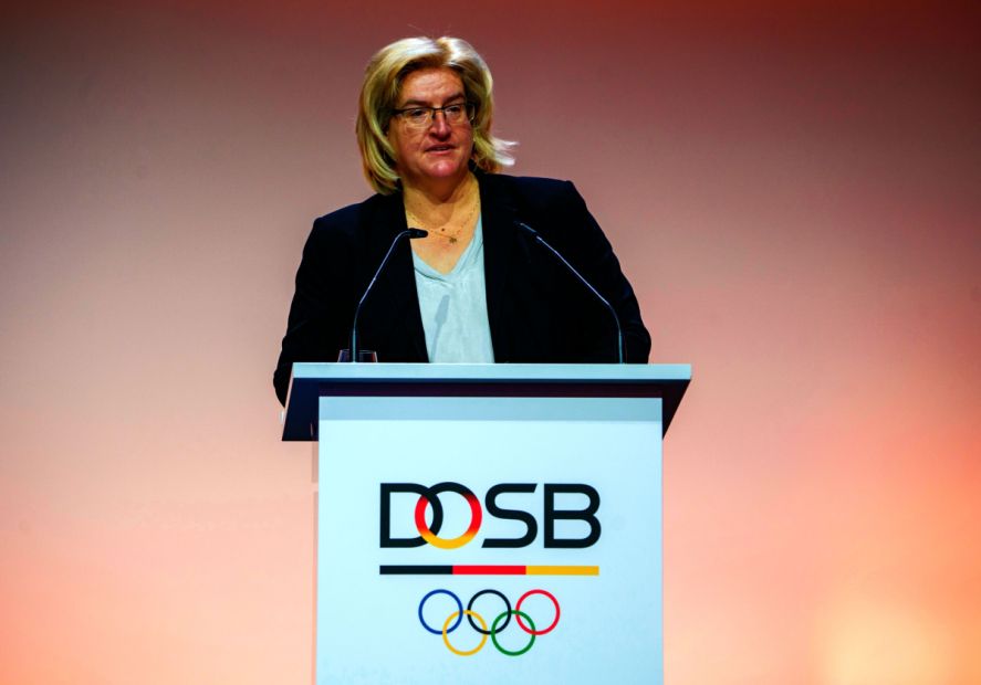 Juliane Kuhlmann, Präsidentin des Landessportbundes Hessen (lsb h) betonte in ihrer Rede den Stellenwert des Sports: „Er ist der viel zitierte ‚Kitt unserer Gesellschaft‘“.Foto: Picture-Alliance