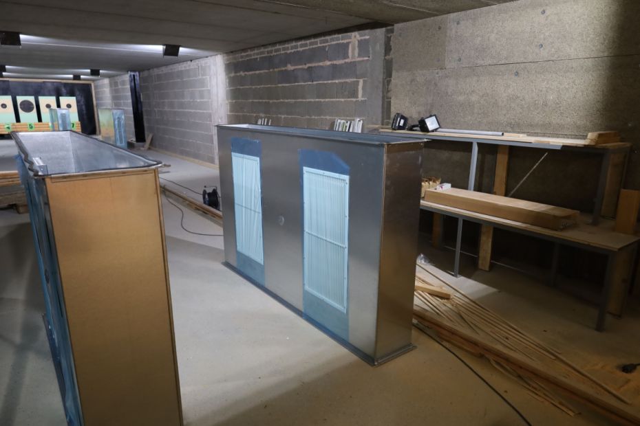 25-m-Schießstand in Hundsbach - die Montage der Lüftungskanäle ist in den nächsten Tagen geplant. Bild: Harald Piaskowski