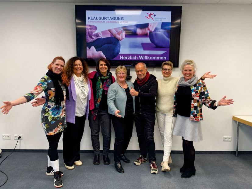 Engagieren sich für mehr Gleichstellung im organisierten Sport (von links): Claire Bargel, Sally Kulemann, Meike Henning, Brigitte Senftleben, Roland Frischkorn, Dagmar Schmitt-Merkl und Gundi Friedrich.Foto: lsb h