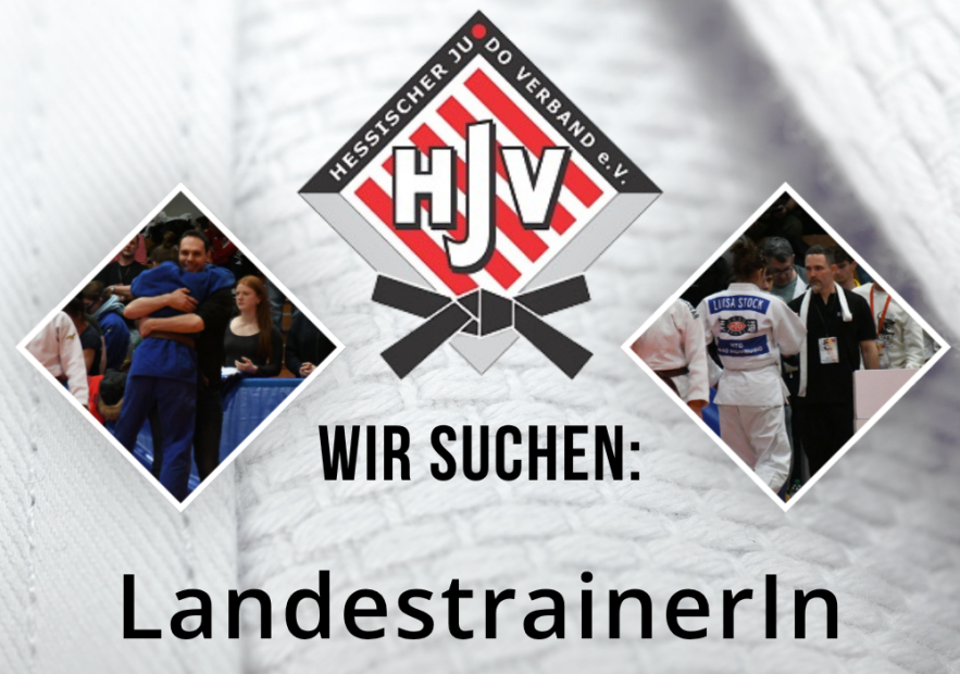 Ein Symbolbild mit zwei Landestrainern und Athletinnen sowie dem HJV-Logo