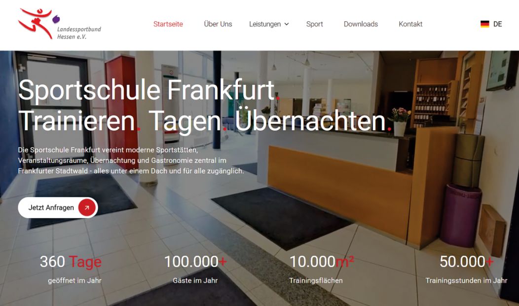 Auf der neuen Website sind alle Angebote der Sportschule übersichtlich aufgeführt. Sie zeichnet sich durch eine intuitive Nutzerführung aus.Foto: LSBH