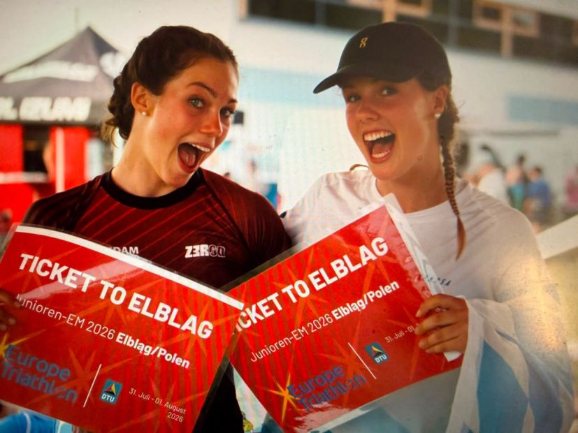 Ava Brambier (links) ist vor zwei Jahren auf das Sportinternat Potsdam gewechselt. Nun hat sie sich für die Triathlon-Europameisterschaften der Junioren in Polen qualifiziert. Bild: Winni Penno