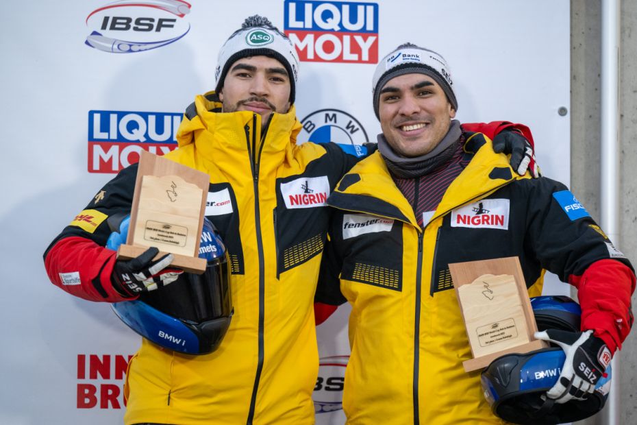 Rund um die Brüder Adam (links) und Issam Ammour haben sich die Sportlerinnen und Sportler des hessischen Bobkaders hervorragend geschlagen Bild: Visturs Lacis