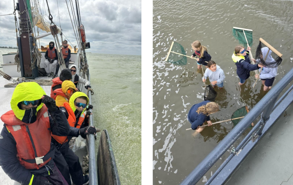 Unterwegs bei rauher See 
Garnelen fischen direkt am trocken gefallenen Schiff    Bild: I. Geisteuer; I. Geisteuer