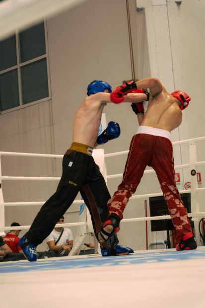 Lasse Schenberger (links) im Viertelfinale