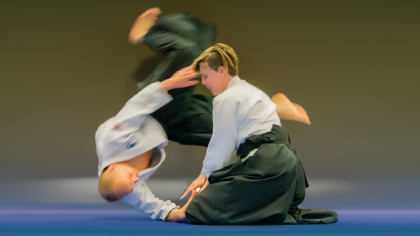 Saskia Scholz und Thomas Eichhorn vom Aikido-Verband Hessen e. V.                Bild: Jörg Scholz, Aikido-Verband Hessen e. V.