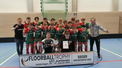 U17-Team West gewinnt Floorball-Wintertrophy  2024 in Büttgen                Bild: Karsten Kever