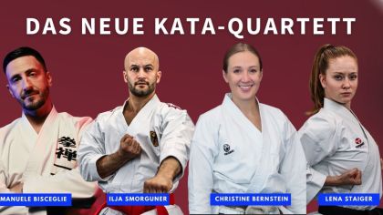 V.l.: Emanuele Bisceglie, Ilja Smorguner, Christine Bernsteil, Lena Staiger                Bild: Deutscher Karate Verband (DKV)