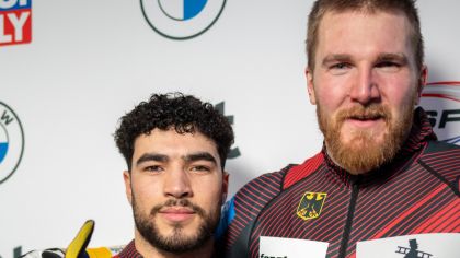 Weltcupsieger in Lettland Adam Ammour (links), Benedikt Hertel (rechts)                Bild: Viesturs Lacis,    Laura Lakovica