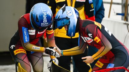 von links  Galander/Kalicki kurz vor dem Start                Bild: Viesturs Lacis