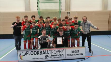 U17-Team West gewinnt Floorball-Wintertrophy 2024 in Büttgen                 Bild: Karsten Kever