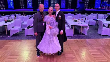 Landestrainer Fred Jörgens mit Thomas und Susanne Schmidt (Schwarz-Rot-Club Wetzlar)                Bild: Jörgens