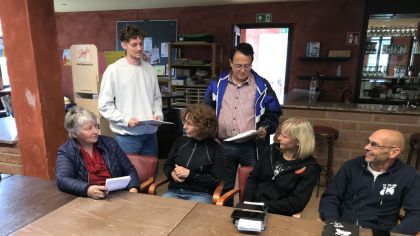 Reger und konstruktiver Meinungsaustausch der Sportcoaches aus vier Odenwälder Kommunen.                Bild: Klaus-Dieter Neumann