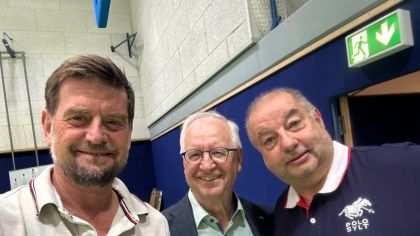 v.l. Sportkreisvorsitzender Markus Jestaedt, Manfred Schmidt (Ehrenpräsident Sportkreis), Armin Wolf Tischtennis-Kreiswart                Foto: Markus Jestaedt, Sportkreis