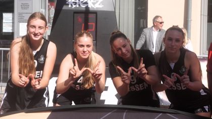 Das weibliche 3x3-HESSEN-Team  ist neuer Deutscher Meister der Landesverbände durch einen 18:12-Finalsieg  gegen Baden-Württemberg                Bild: Spissinger