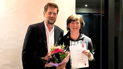v.l. Regina Berz (WSG Geisenheim), Markus Jestaedt (Vorsitzender Sportkreis Rheingau-Taunus)                Bild: Markus Jestaedt, Sportkreis Rheingau-Taunus