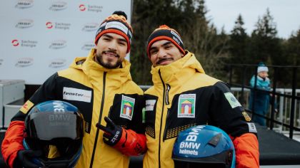 Die Drittplatzierten  Adam und Issam Ammour (von links)                Bild: Viesturs Lacis