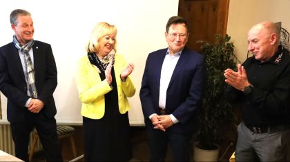 v. l.: Dirk Andrä, Annette Andrä, Udo Burggraf, Harry Piaskowski                Bild: Manfred Bittighofer