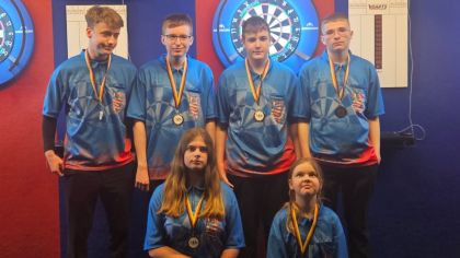 Das hessische Auswahlteam 2025 - 2. Platz Länderpokal                Bild: ©Hessischer Dart Verband e.V.