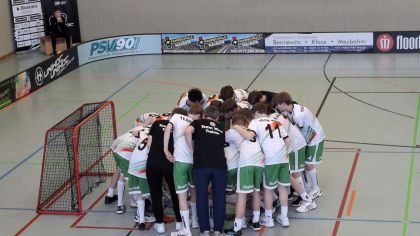 U15-Westauswahl Floorball bei der U15-Trophy in Dessau                Bild: Marion Bund