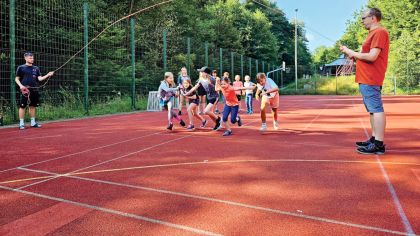 Kinder in Action beim Kindercamp am Camp Edersee (Sportjugend Hessen).Foto: Sportjugend Hessen
