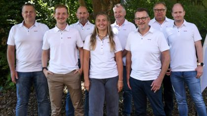 Das neue HSV-Präsidium (von links): Matthias Kopf, Lukas Wintershoff, Bernhard Mädler, Annika Sternberger, Axel Becker, Thomas Brenzel, Volkmar Hirsch, Dr. Olaf Schädler                Bild: Jan Simon Schäfer