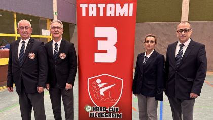 Hessen Kampfrichter-Team v.l.: Peter Bancov, Ali Nedaee, Zahar Mehri, Züher Yetim                Bild: Zahar Mehri für den HFK