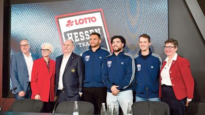 Bereit für die Winterspiele 2026: Die hessischen Bobsportler präsentierten sich den Medien. Foto: Margit Rehn