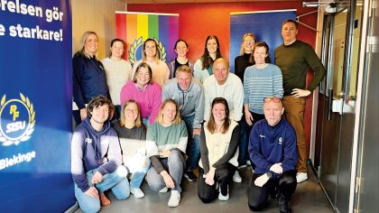 Ein gemeinsames Abschiedsfoto von den Mitarbeitenden des RF-SISU Blekinge und den Mitarbeitenden der Sportjugend Hessen.Foto: Sportjugend Hessen