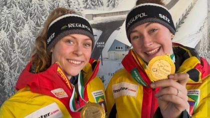 So sehe Sieger aus - Charlotte Candrix (links) und Lena Brunnhübner                Bild: HBSV