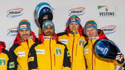 Mit dem ersten Weltcup Sieg in das neue Jahr, Costa Laurenz (Bildmitte)                Bild: Lukas Gerke BSD