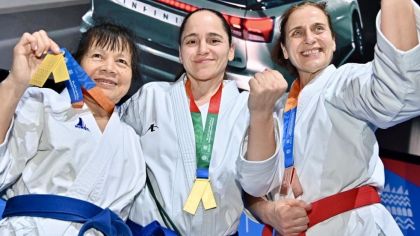 V.l.: Sherly Fernan (Gold), Yeter Uguz (Gold), Joheina Hamami (Gold & Bronze)                Bild: Joheina Hamami für den HFK
