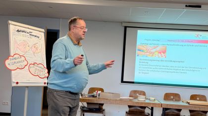 „Der Sportkreis muss aktiv werden und als Bindeglied zwischen Schule und Verein auftreten.“ - So die klare Botschaft von Dr. Udo Ahlheim                Bild: Sportkreis GG