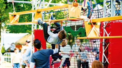 „Hessens Festival des Sports“ – hier im Jahr 2023 in Pfungstadt –begeistert vor allem junge Hessentagsgäste.Foto: Ellen Lewis