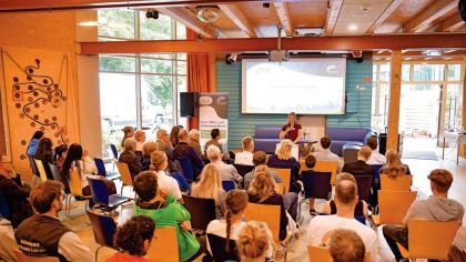 Sportjugend-Vorsitzende Malin Hoster eröffnete den Festabend mit einer Rede.Alle Fotos: Sportjugend Hessen/Kai Peters