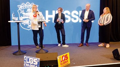 Im Rahmen des Hessentags fand eine gemeinsame Veranstaltung der Destinatäre von LOTTO Hessen statt. Die Mittel aus den Glücksspieleinnahmen sind für den LSBH sehr wichtig, um den Vereinssport gezielt weiterentwickeln zu können.Foto: LSBH