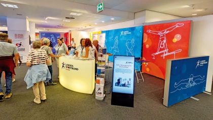 Ins Gespräch kommen und auch ein bisschen Sport machen: Diese Möglichkeit nutzten viele Hessentagsgäste am LSBH-Stand.Fotos: LSBH
