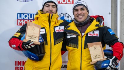 Rund um die Brüder Adam (links) und Issam Ammour haben sich die Sportlerinnen und Sportler des hessischen Bobkaders hervorragend geschlagen                Bild: Visturs Lacis