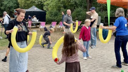 Pipe Juggling am Sportkreis-Stand