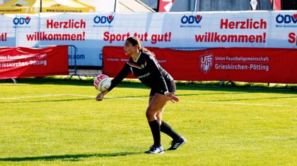 Faustballerin Kim Trautmann spielt für den TSV Pfungstadt in der Bundesliga und läuft zudem für die deutsche Nationalmannschaft auf.Foto: Uwe Spille