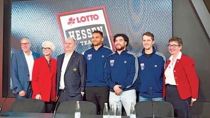 Das LOTTO Hessenteam vor Olympia 2026: Seine Gründung war für die Sportstiftung Hessen (SSH) ein richtungsweisender Schritt, vom dem bereits viele Athlet*innen profitierten.Foto: Margit Rehn
