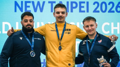 Studenten-Weltmeister! Skeeter Vladislav Poddubskiy (Mitte) erfüllte sich in Neu
