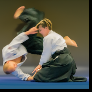 Saskia Scholz und Thomas Eichhorn vom Aikido-Verband Hessen e. V.                Bild: Jörg Scholz, Aikido-Verband Hessen e. V.