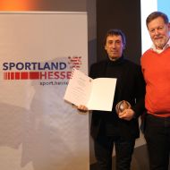 Links: Efthimios Karamitsos Bundestrainer Kata, rechts: HFK Präsident Reinhard Schmidt-Eckhardt                Bild: HFK
