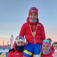 Marie Keudel (Mitte) mit ihren Willinger Teamkolleginnen Rika Schulze (l.) und Marie Hubl (r.)                Bild: privat